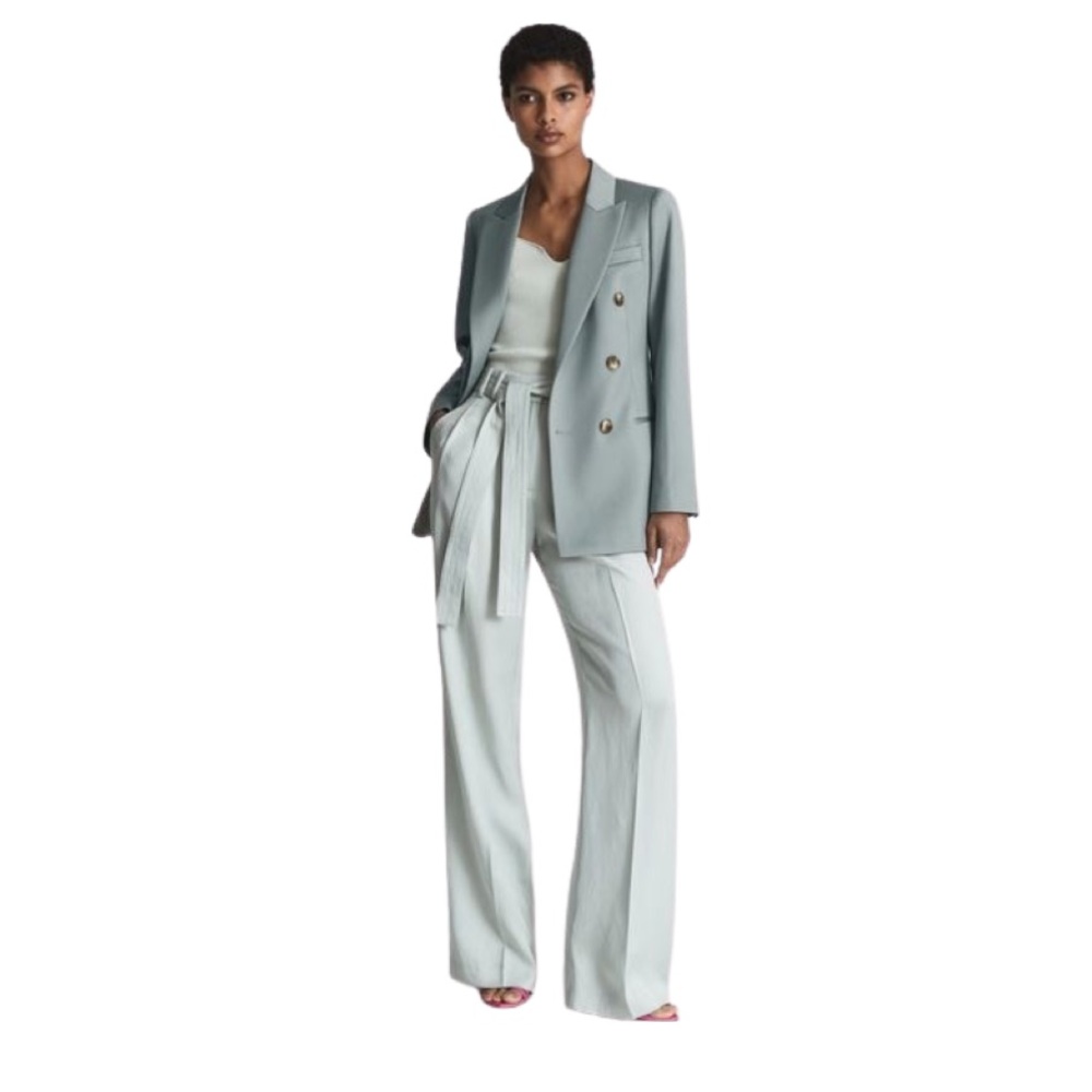 BNWT Reiss Skye Double-Breasted Wool-Blend Blazer size 2